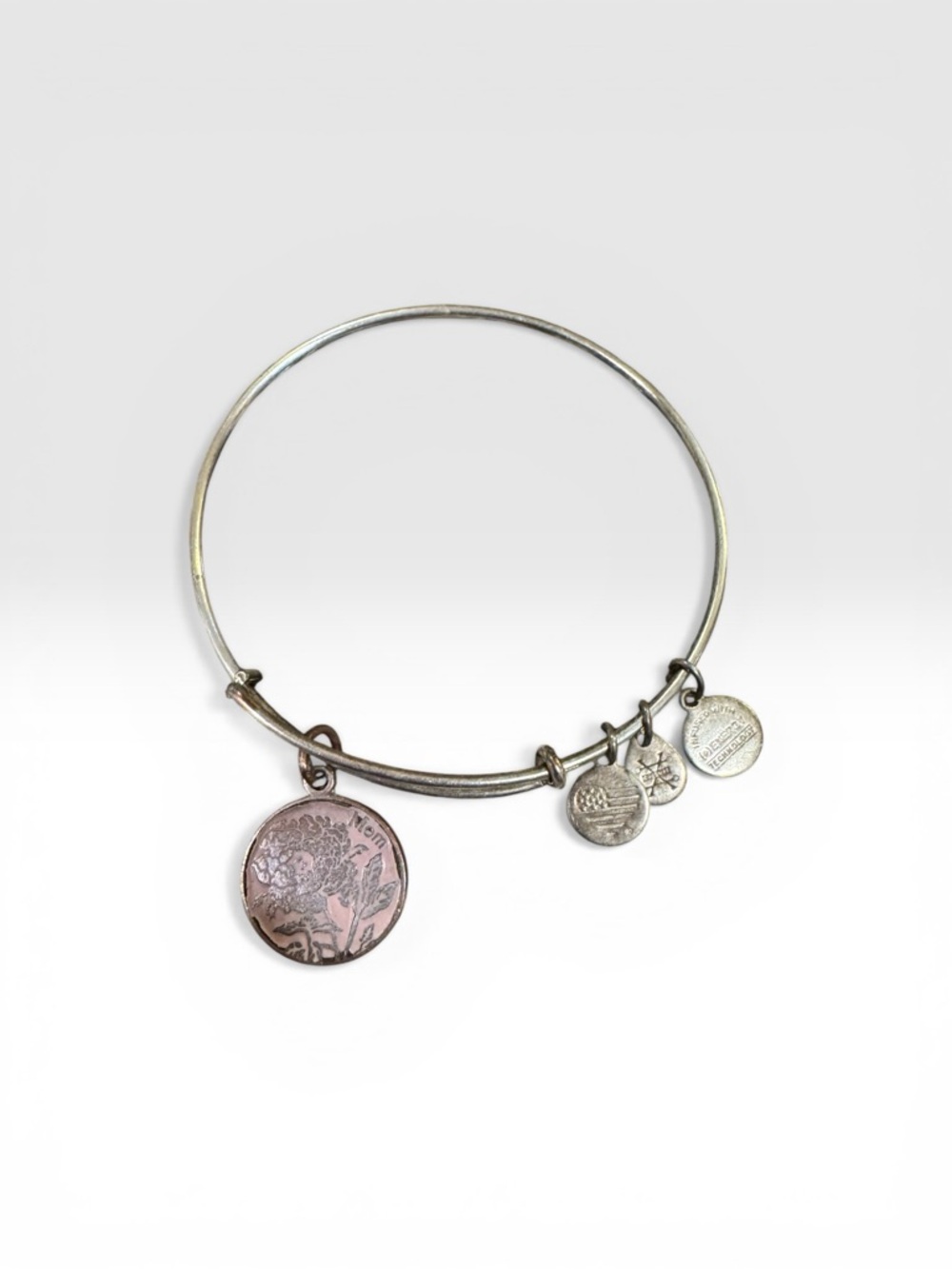 Alex and Ani Silver Pink Floral Mothers Day Bangle